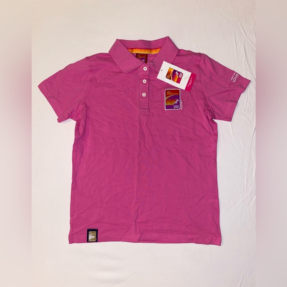 WORLD CHAMPIONSHIPS pink polo shirt